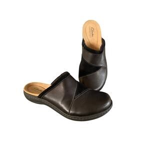 Clarks Laurieann Lyla black mixed media clog